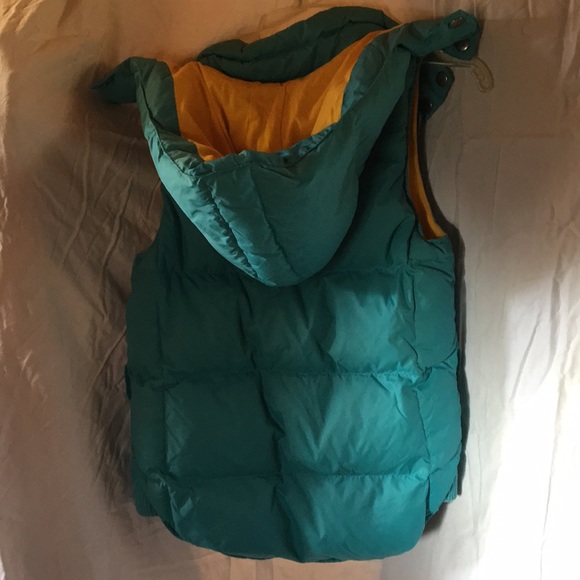 Down Vest SzS removable hood turquoise&yellow - Picture 7 of 8